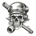 Skull, wrote train trust no one tattoo design idea