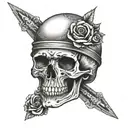 Skull, wrote train trust no one tattoo design idea