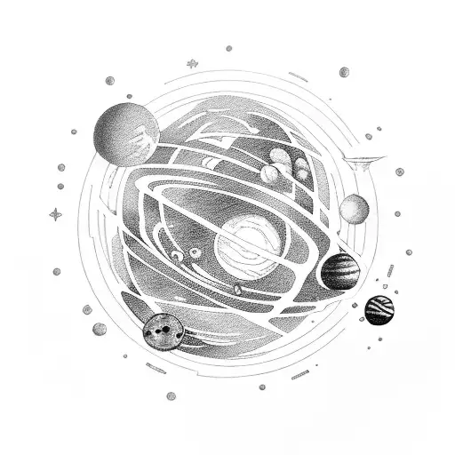 Solarsystem with world of warcraft relation tattoo design idea