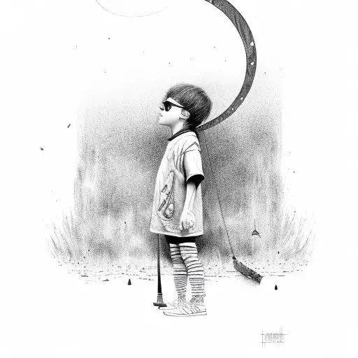 kid having a dream tattoo design idea