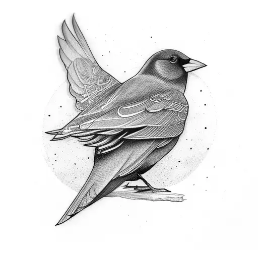 blackbird ilustration  tattoo design idea