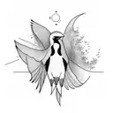 blackbird ilustration  tattoo design idea