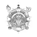 keeper but with my big three in astrology: Leo sun, scorpio moon, aries raising tattoo design idea