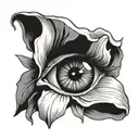 black eye with white iris tattoo design idea