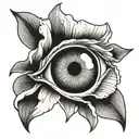 black eye with white iris tattoo design idea