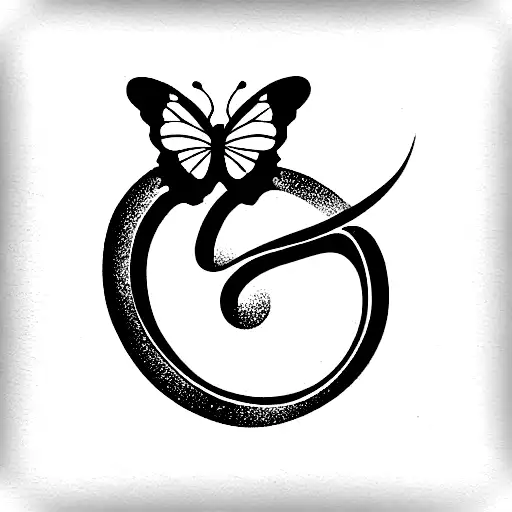 infinity symbol with date and butterfly tattoo design idea