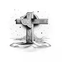 cross with the words I couldn't it alone  tattoo design idea