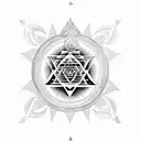 3 heads of shiva with sri yantra.  tattoo design idea