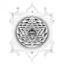 3 heads of shiva with sri yantra.  tattoo design idea