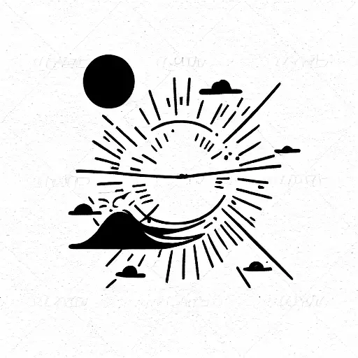 man on the moon tattoo design idea