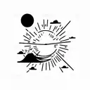 man on the moon tattoo design idea