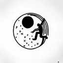 man on the moon tattoo design idea