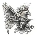 viva la libertà written around roman empire eagle flying tattoo design idea