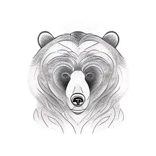 Bear anger mom tattoo design idea