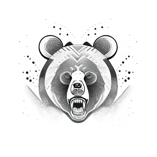 bear gym muscles tattoo design idea