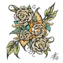 flowers, leo, letting go tattoo design idea