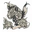 flowers, leo, letting go tattoo design idea