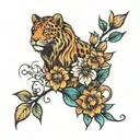 flowers, leo, letting go tattoo design idea