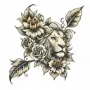 flowers, leo, letting go tattoo design idea