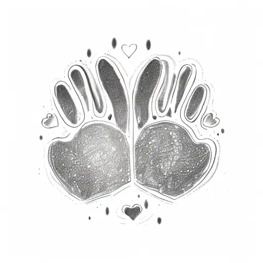 paw print with heart tattoo design idea