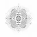 geometric patterns devided by blank lines sleeve tattoo design idea