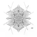 geometric patterns devided by blank lines sleeve tattoo design idea