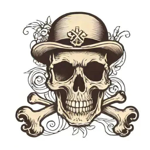 a skull and crossbones tattoo design idea