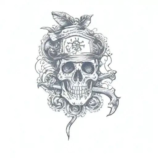 a skull and crossbones tattoo design idea
