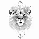 lion with cub tattoo design idea