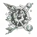 space. sea. universe. life. infinity. husband and wife tattoo design idea
