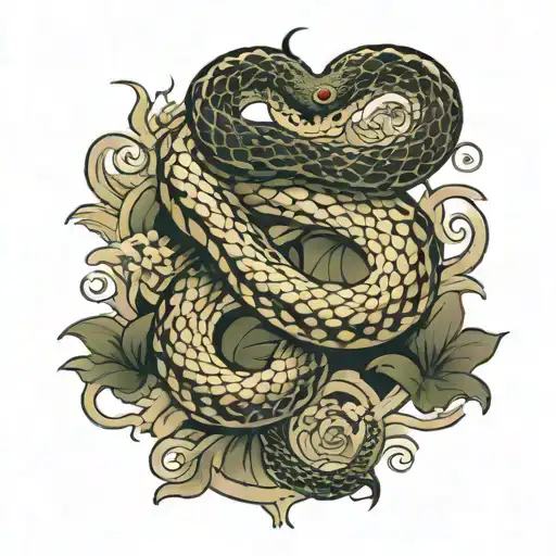 A snake shedding its skin, representing transformation and rebirth tattoo design idea