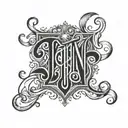 JOHN in b/w cursive letters  tattoo design idea
