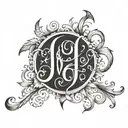 JOHN in b/w cursive letters  tattoo design idea
