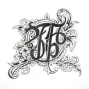 JOHN in b/w cursive letters  tattoo design idea