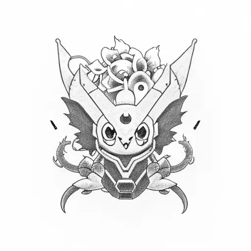 Flower, airplane, asian dragon, Asuka evangelion, Kykio Inuyasha, Ghibli, Pokémon Game boy, control snes tattoo design idea