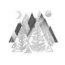 Forest mixed with a mountain tattoo design idea
