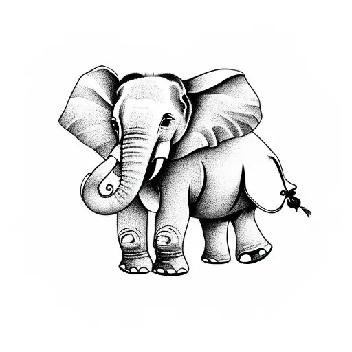 ethreal elephant with family tree, balance tattoo tattoo design idea