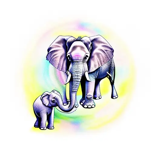 ethreal elephant with family tree, balance tattoo tattoo design idea