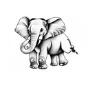 ethreal elephant with family tree, balance tattoo tattoo design idea