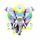 ethreal elephant with family tree, balance tattoo tattoo design idea