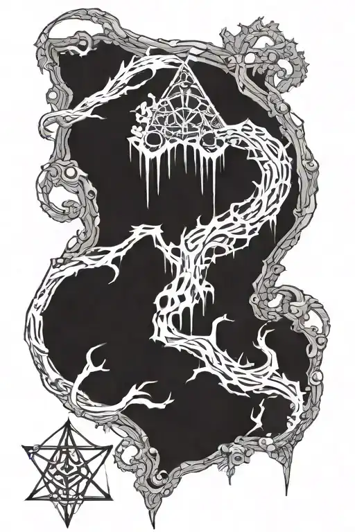 abstarct aggrogoth sigil detailed dotwork tattoo tattoo design idea