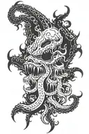 abstract aggrogoth tentacles teeth claws tattoo design idea