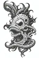 abstract aggrogoth tentacles teeth claws tattoo design idea