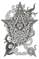 abstarct aggrogoth sigil style tattoo design idea