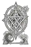 abstarct aggrogoth sigil style tattoo design idea