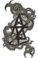 abstarct aggrogoth sigil intertwined tattoo design idea