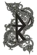 abstarct aggrogoth sigil intertwined tattoo design idea