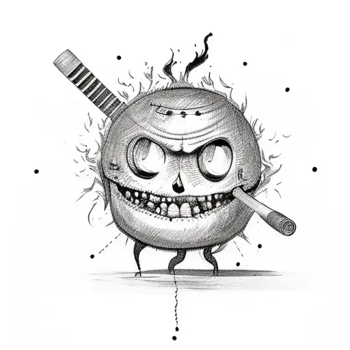 Lucille baseball bat & burning boats tattoo design idea