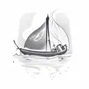 burning boats tattoo design idea