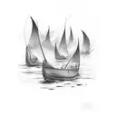burning boats tattoo design idea